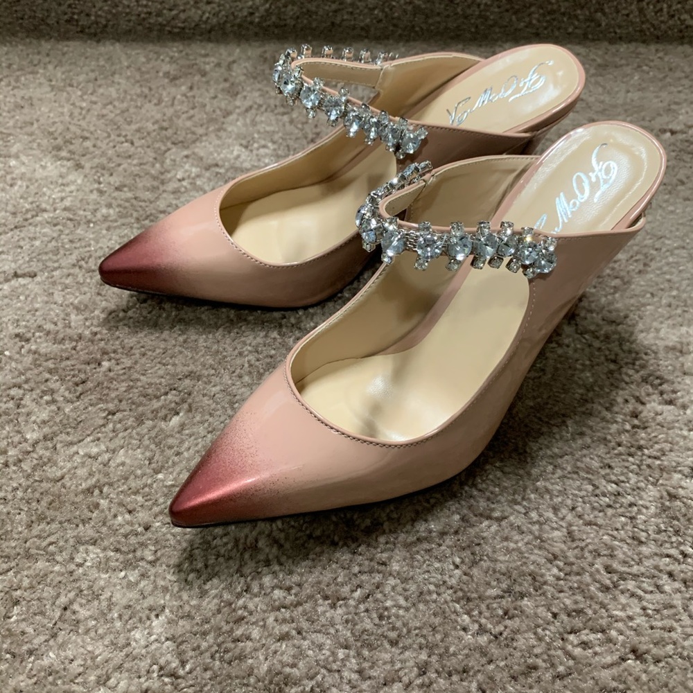 FOWT  Pointed Toe Stiletto High Heel Mules Sandals